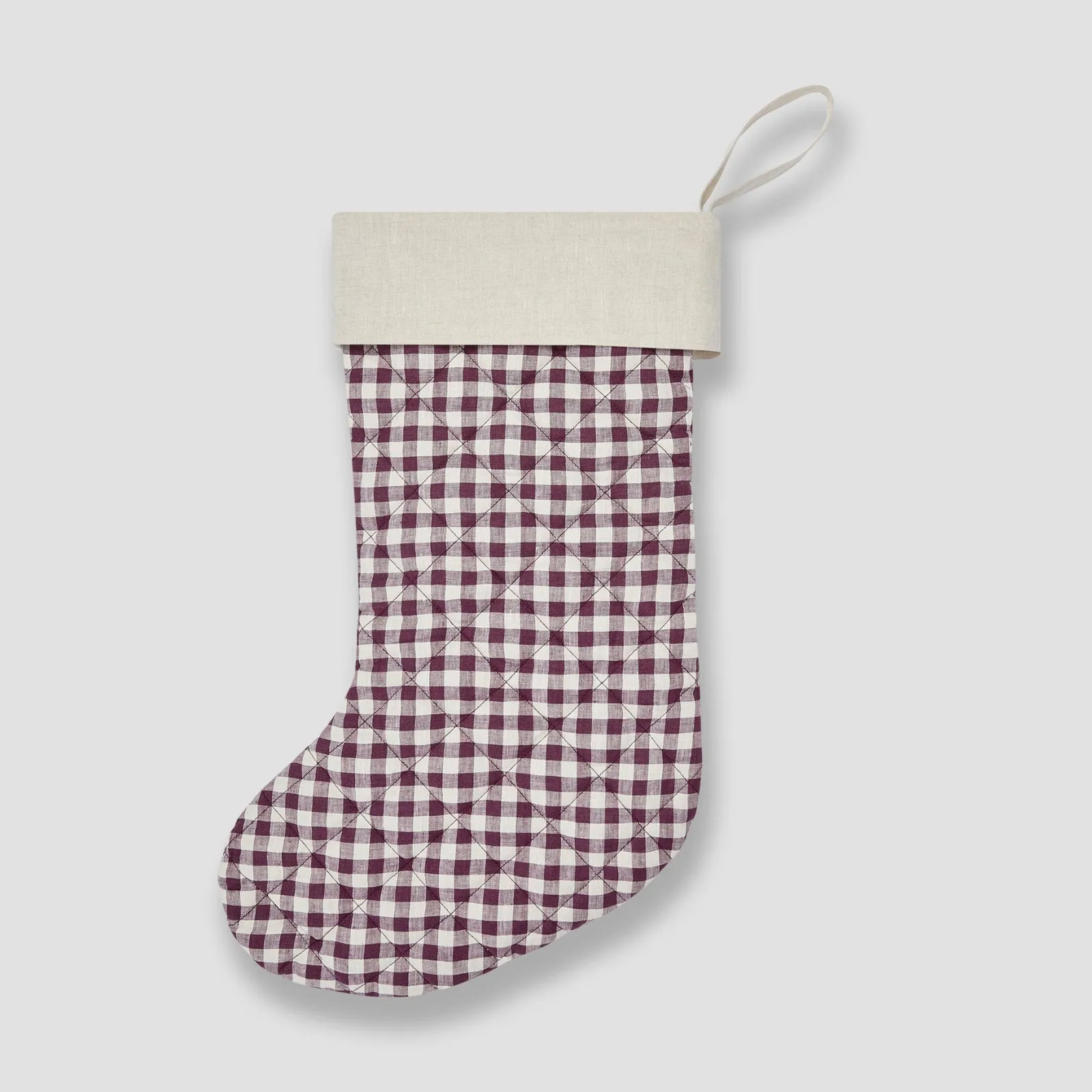 Piglet in Bed Christmas Stocking Berry Gingham Outlet