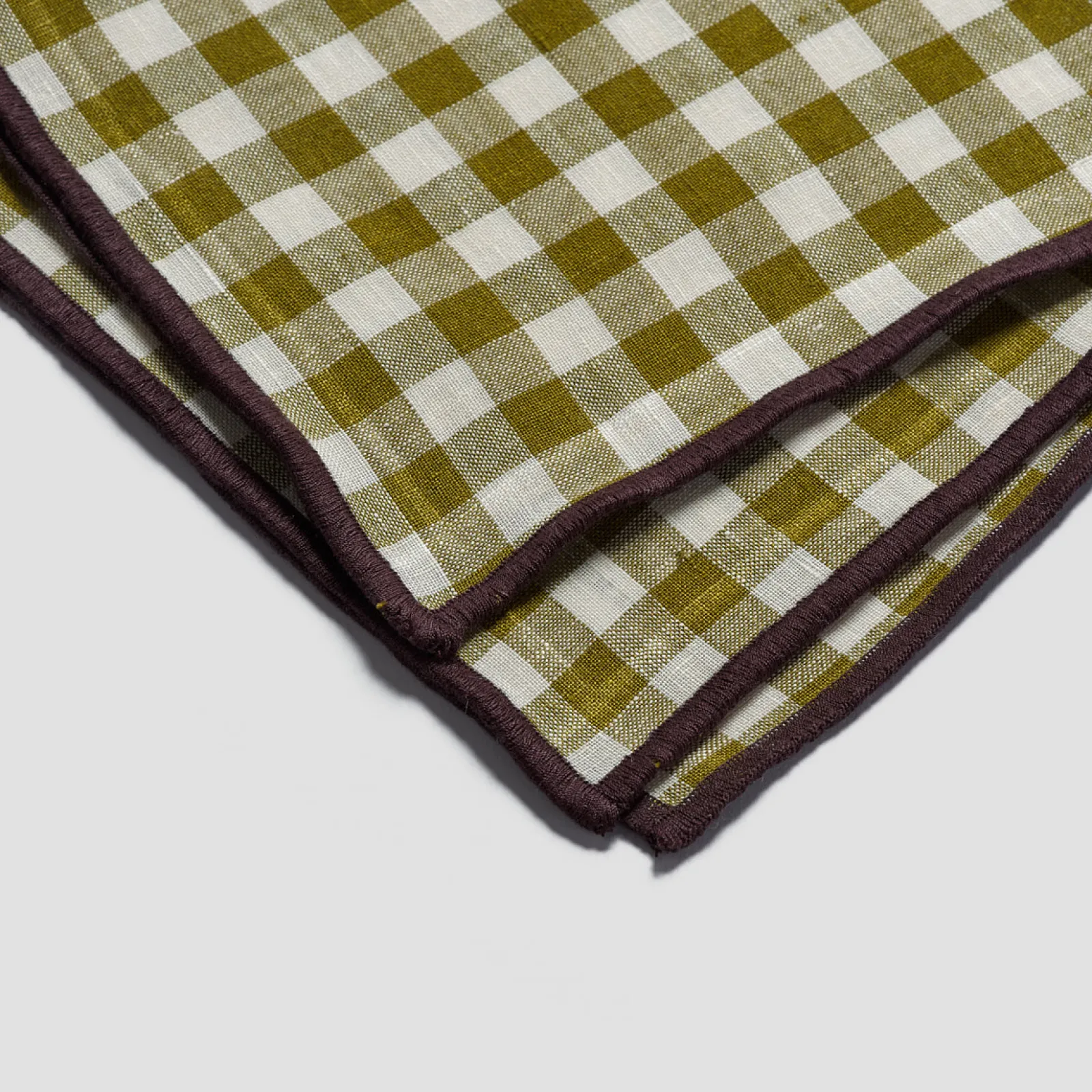 Piglet in Bed 100% Linen Tablecloth Botanical Green Gingham Best Sale