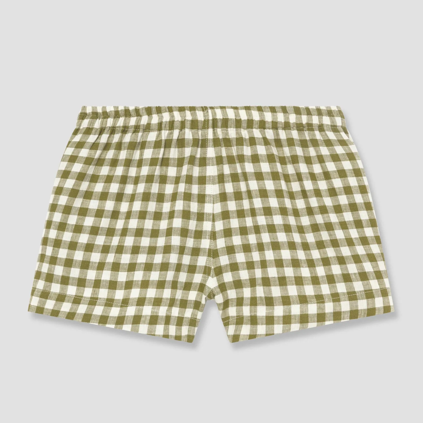 Piglet in Bed Linen Pajama Shorts Botanical Green Gingham Shop