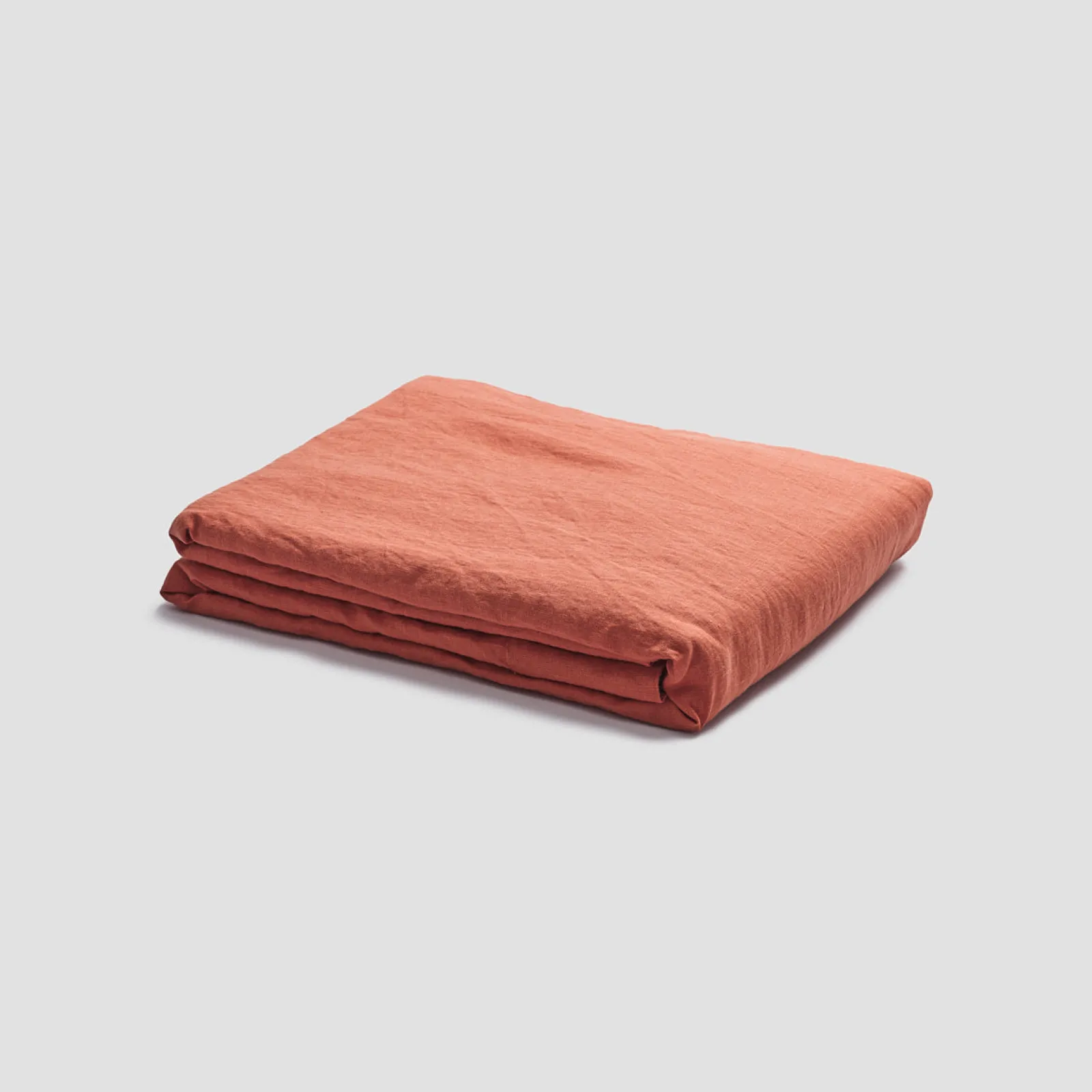 Piglet in Bed 100% Linen Flat Sheet Burnt Orange Fashion