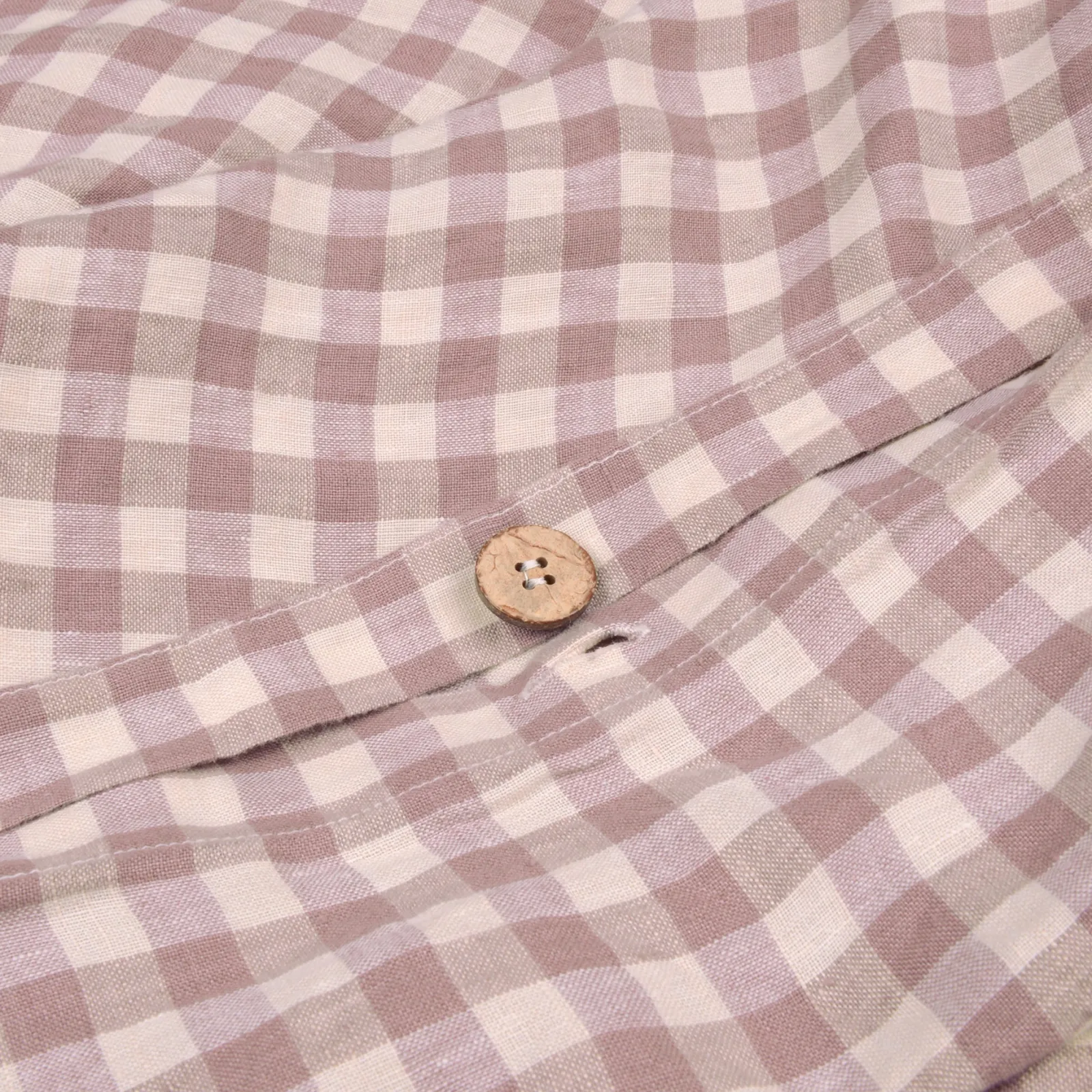 Piglet in Bed 100% Linen Duvet Cover Elderberry Gingham Sale