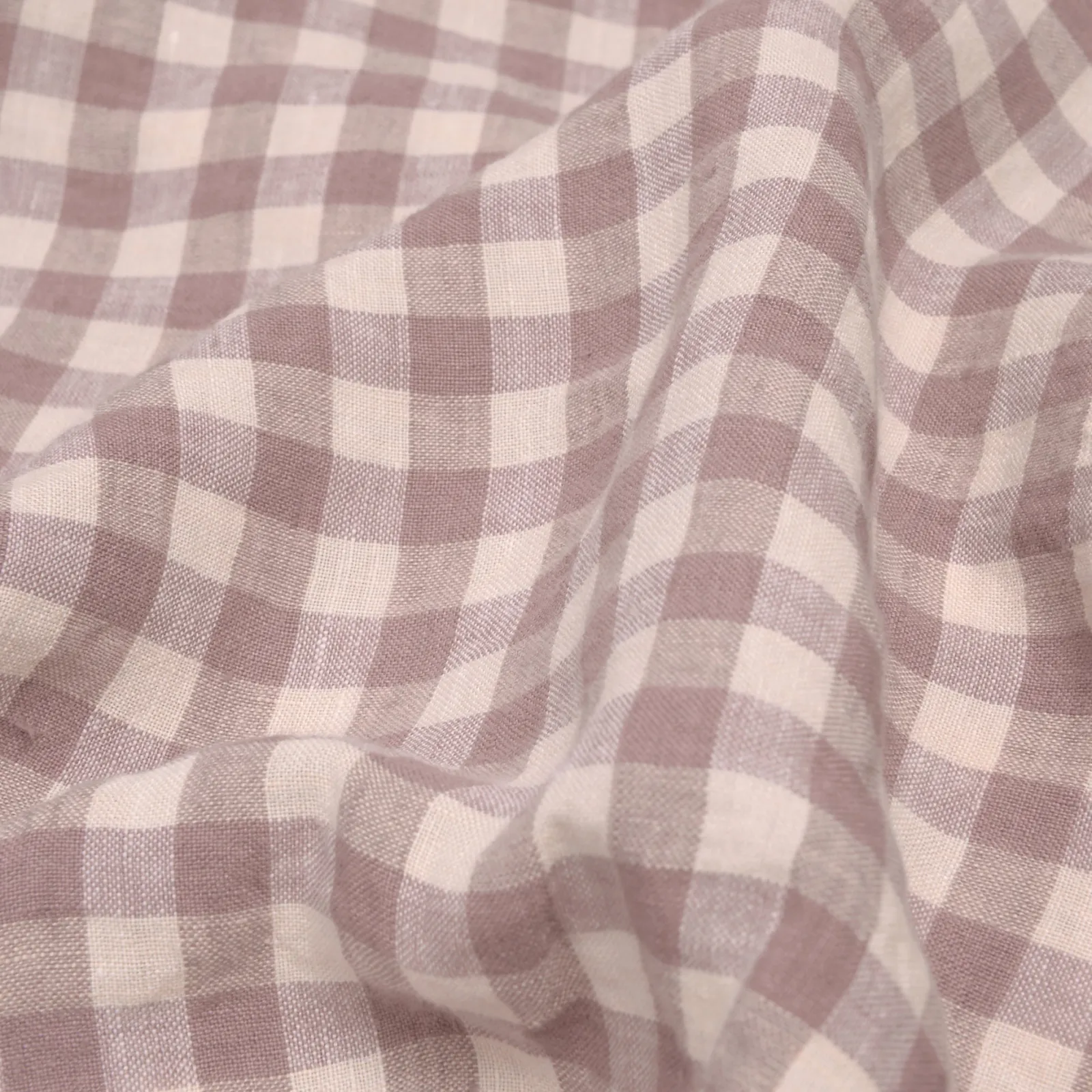 Piglet in Bed 100% Linen Fitted Sheet Elderberry Gingham Best Sale