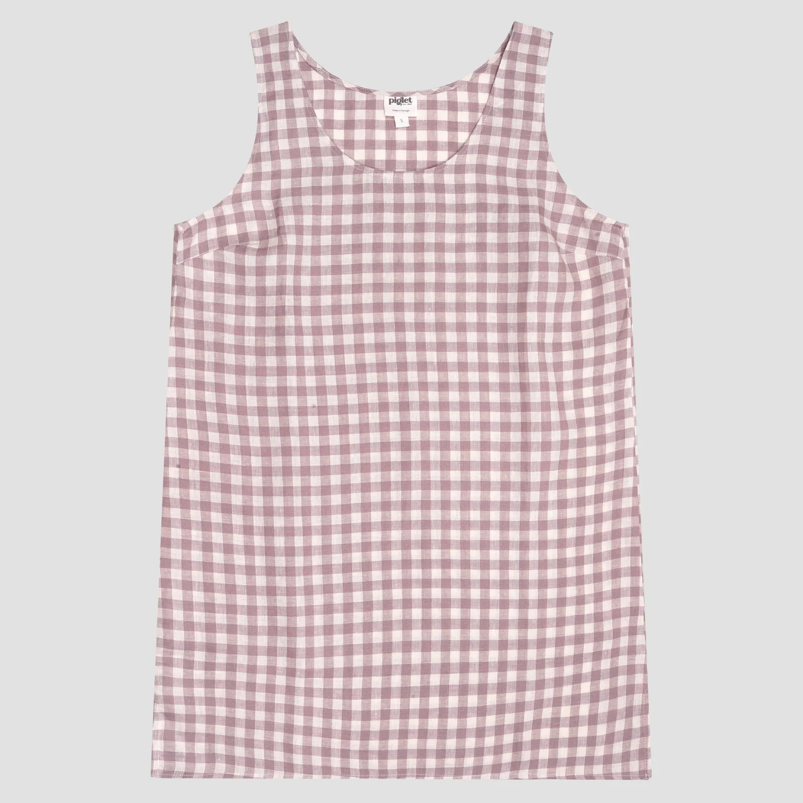 Piglet in Bed Linen Night Dress Elderberry Gingham Flash Sale