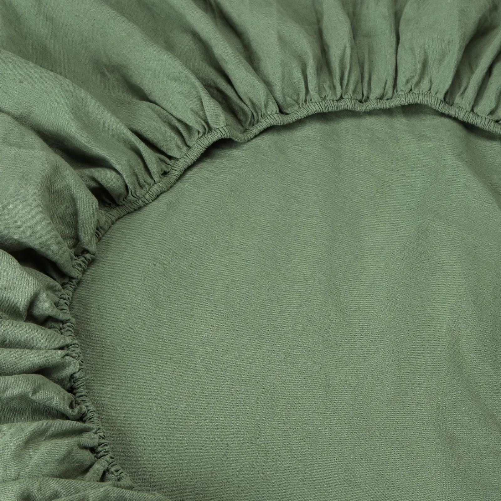 Piglet in Bed Linen Blend Fitted Sheet Elm Green Clearance