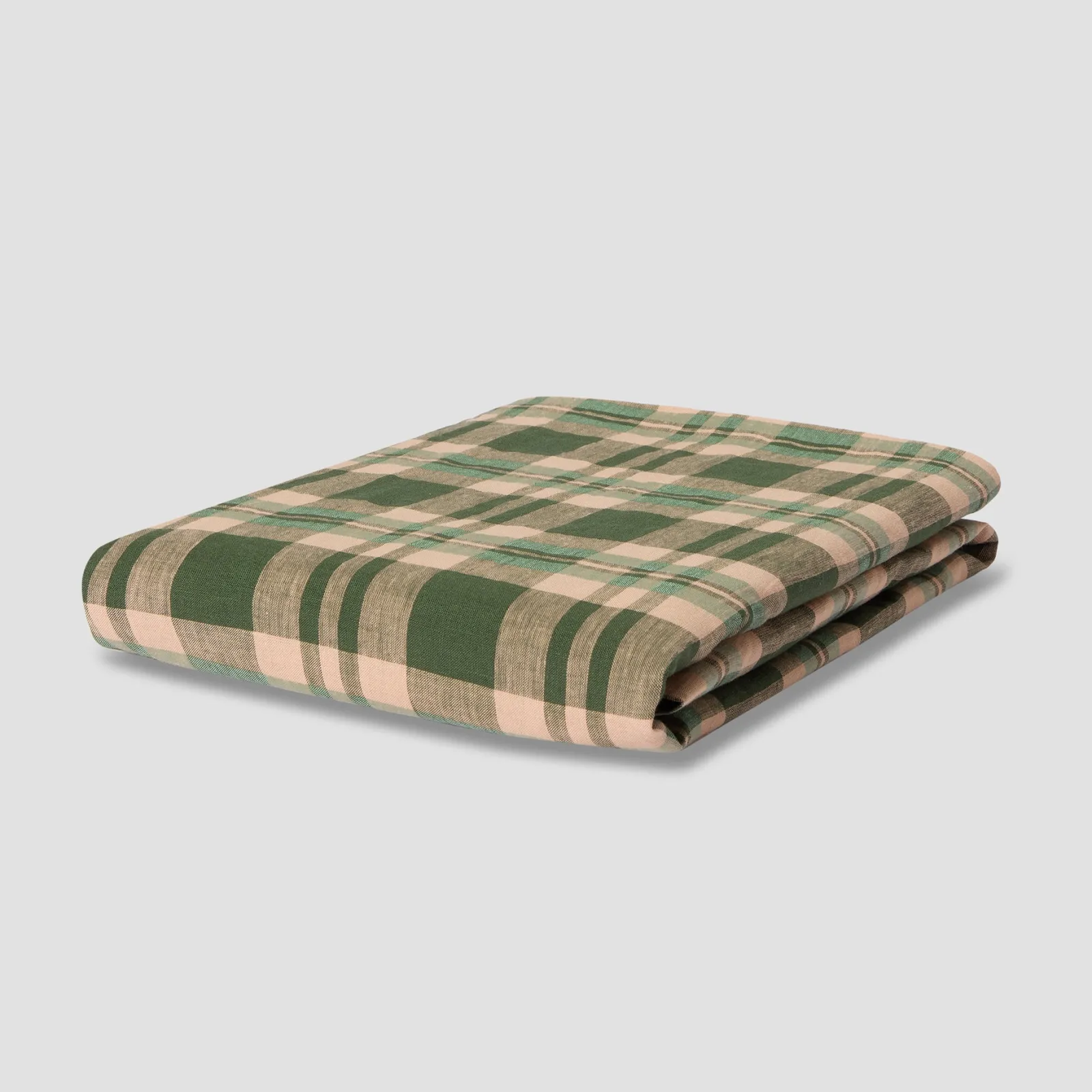 Piglet in Bed Fern Green Dallington Plaid 100% Linen Tablecloth Fern Green Dallington Check Best Sale