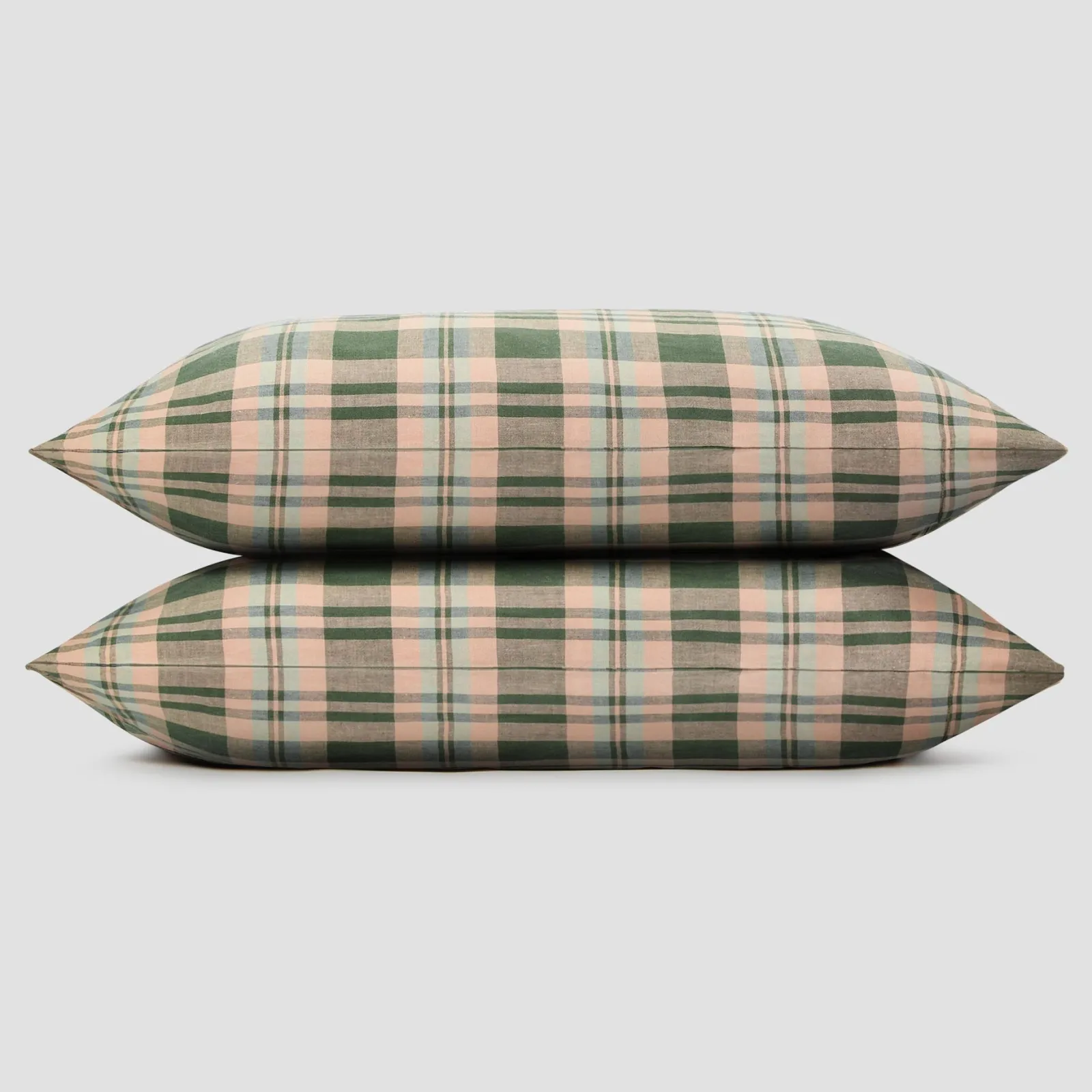 Piglet in Bed Fern Green Dallington Plaid Linen Blend Pillowcase (Pair) Fern Green Dallington Check Shop