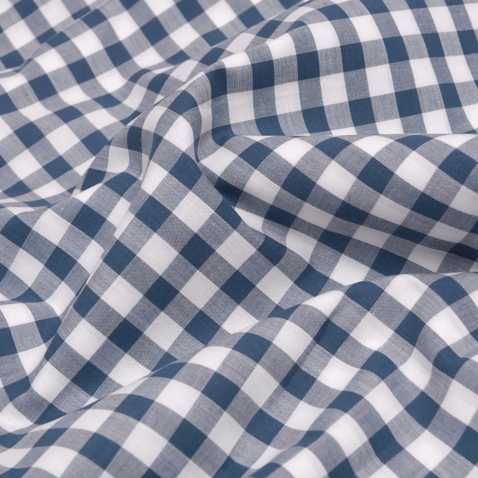 Piglet in Bed Cotton Pillowcases (Pair) Indigo Small Gingham Sale