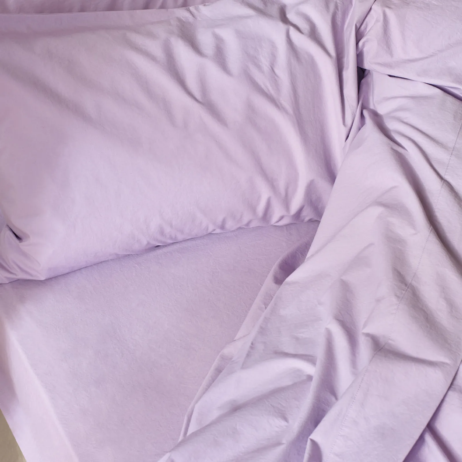 Piglet in Bed Washed Cotton Percale Fitted Sheet Lavender Cheap