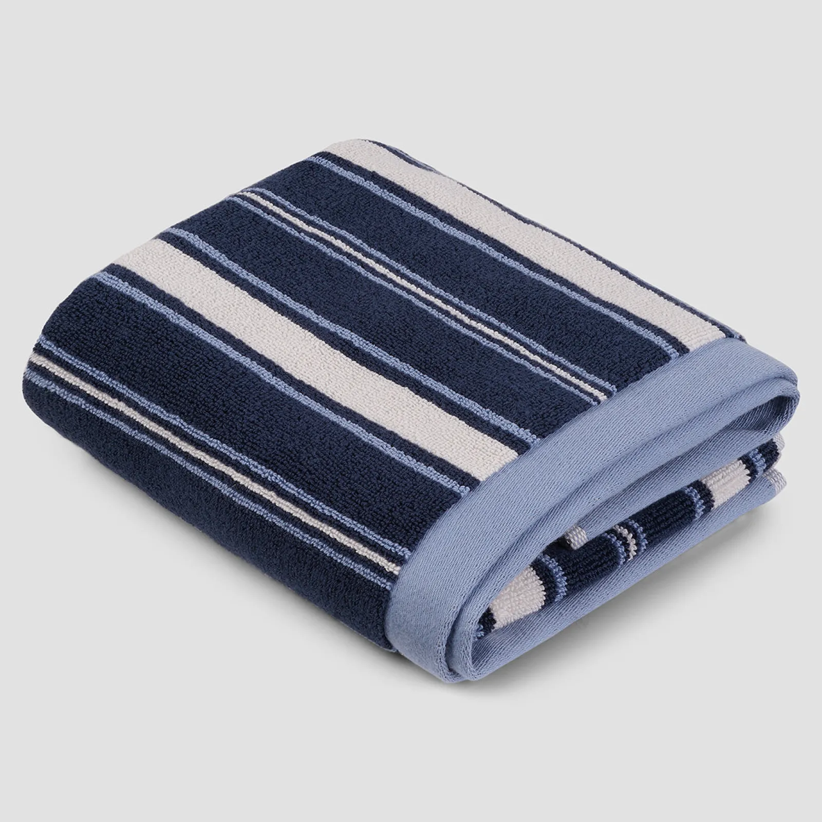 Piglet in Bed Shoreham Stripe Cotton Mat Marina Blue Best Sale