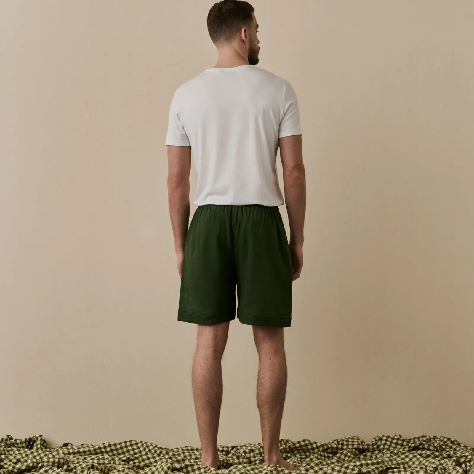 Piglet in Bed Men's Linen Pajama Shorts Fern Green Best