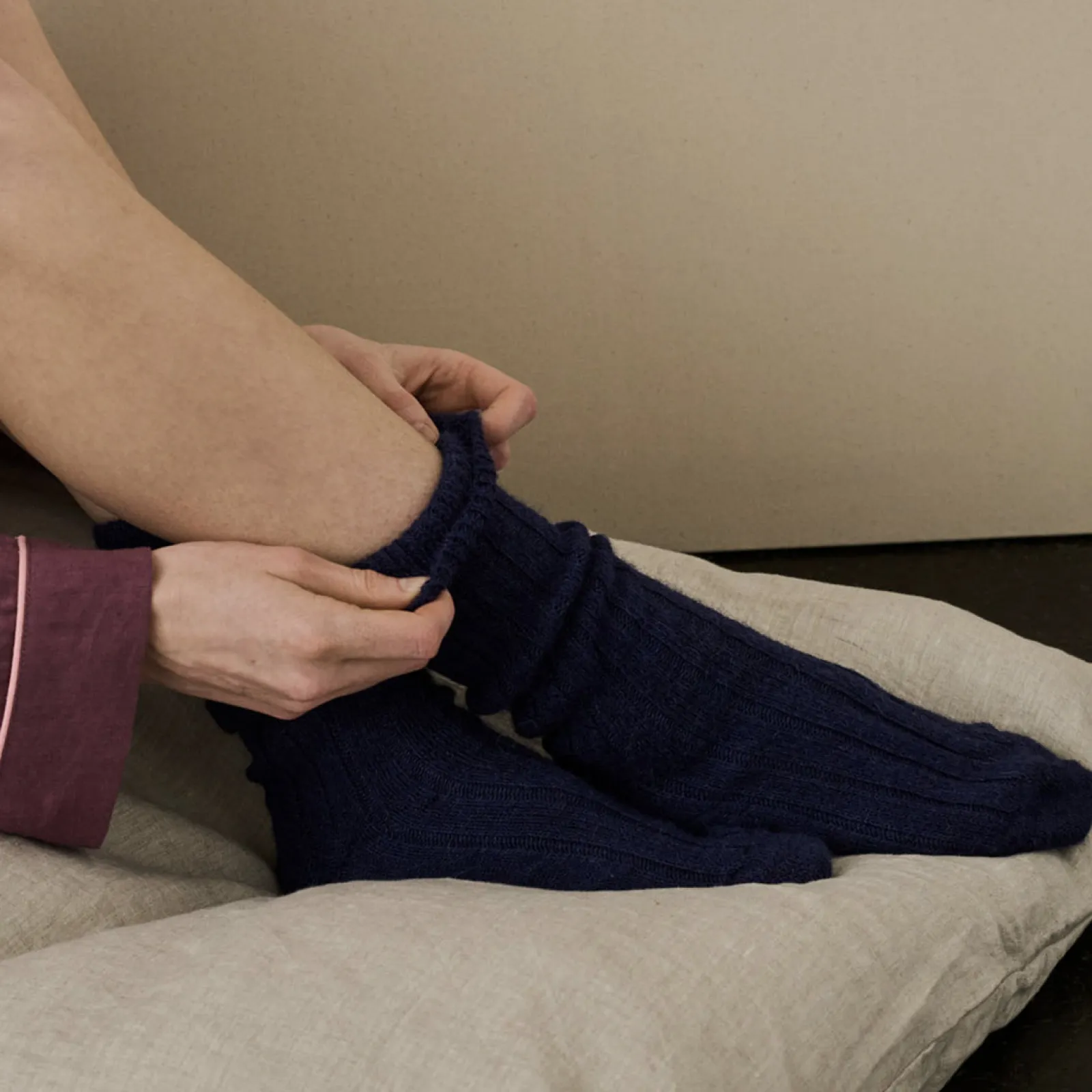 Piglet in Bed Navy Alpaca Socks Online