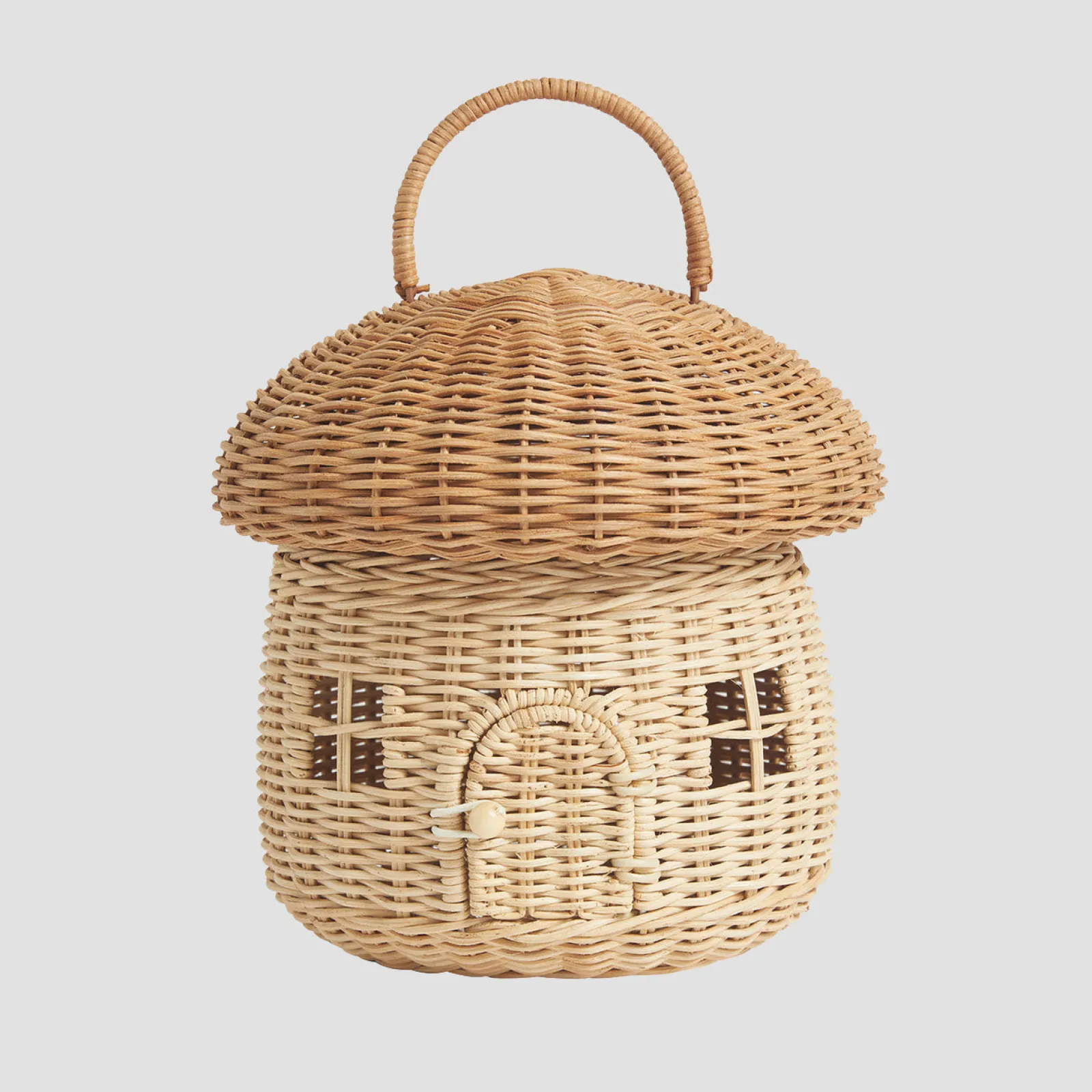 Piglet in Bed Oatmeal Mushroom Basket New