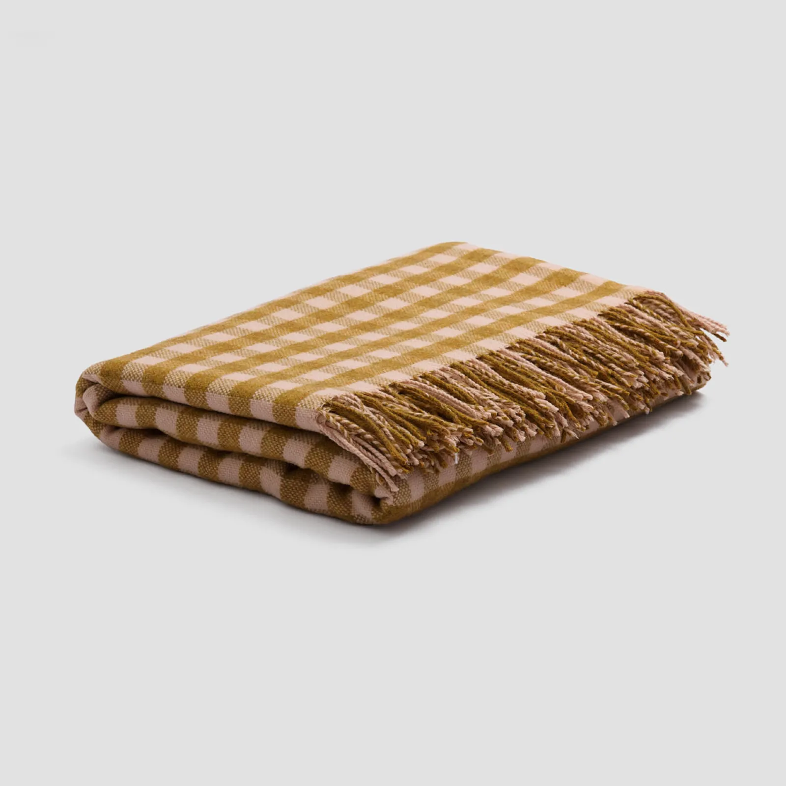 Piglet in Bed Wool Blanket Ochre Gingham Online