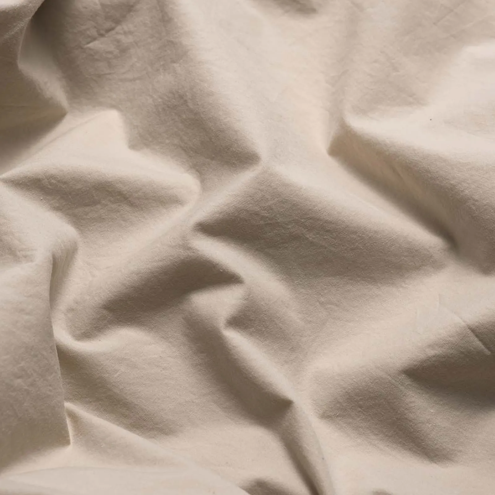 Piglet in Bed Washed Cotton Percale Flat Sheet Parchment Clearance