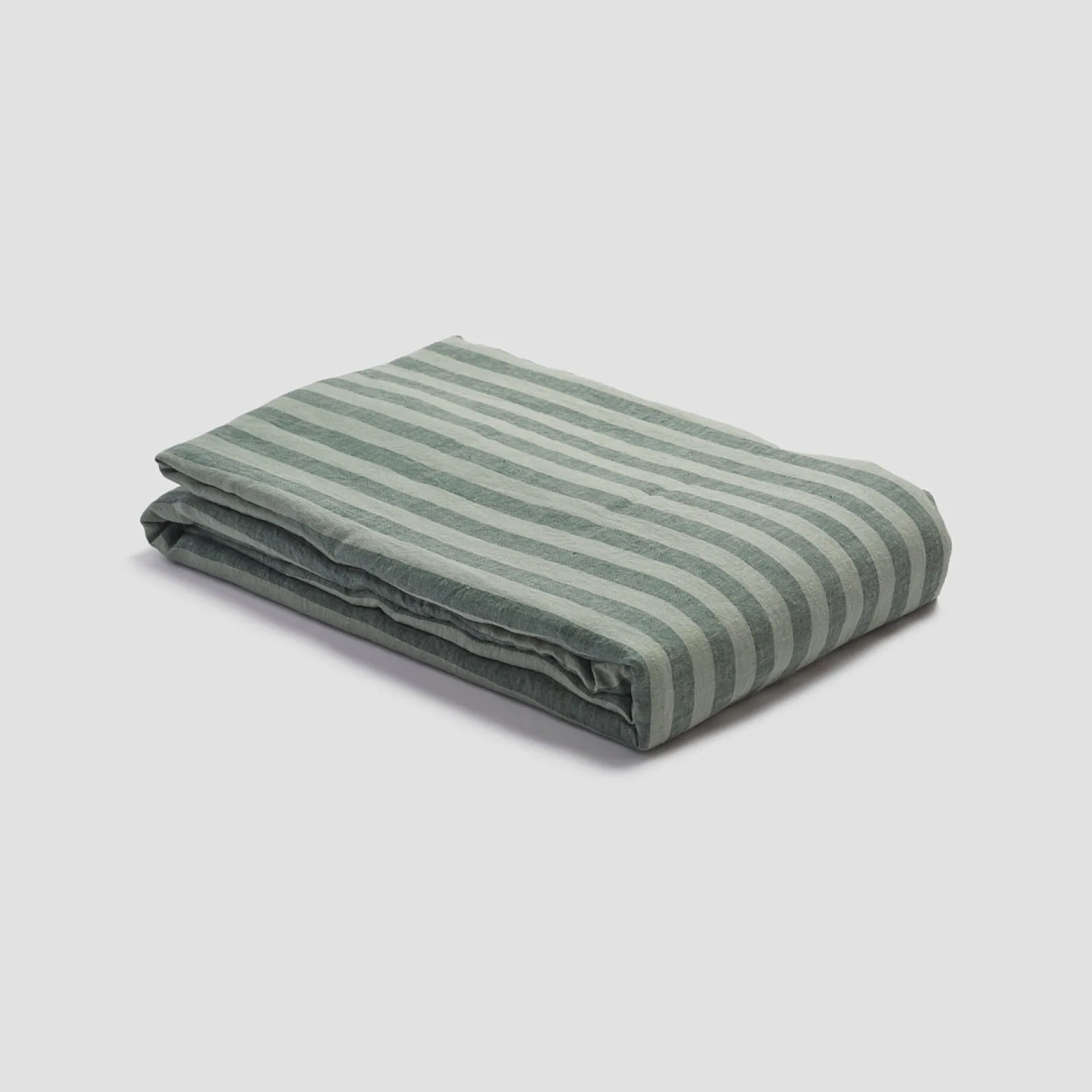 Piglet in Bed Linen Blend Duvet Cover Pine Green Pembroke Stripe Best Sale