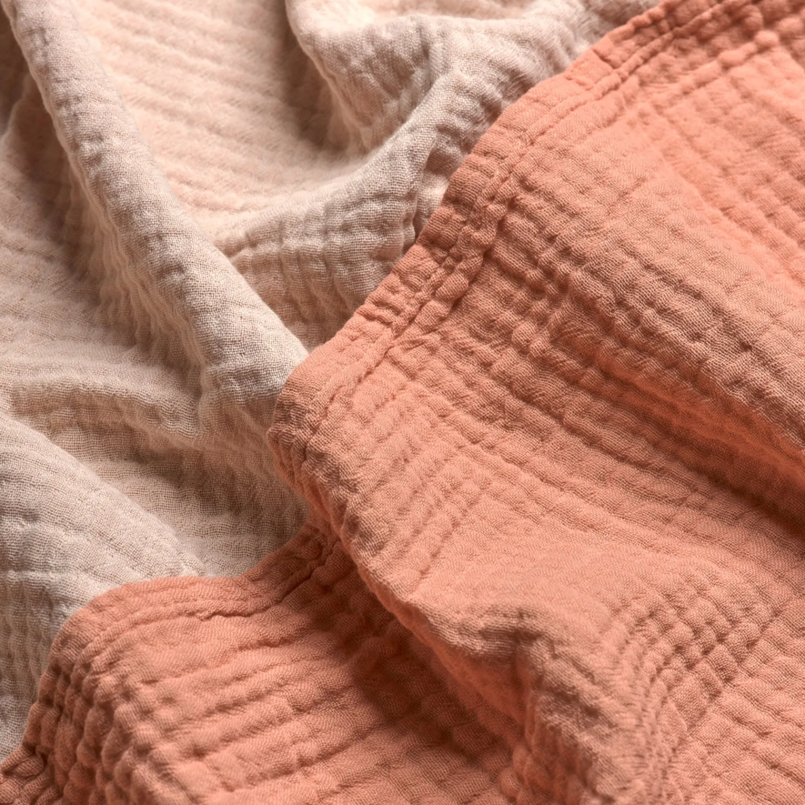 Piglet in Bed Pink Clay & Birch Textured Cotton Throw Pink Clay Birch Cheap