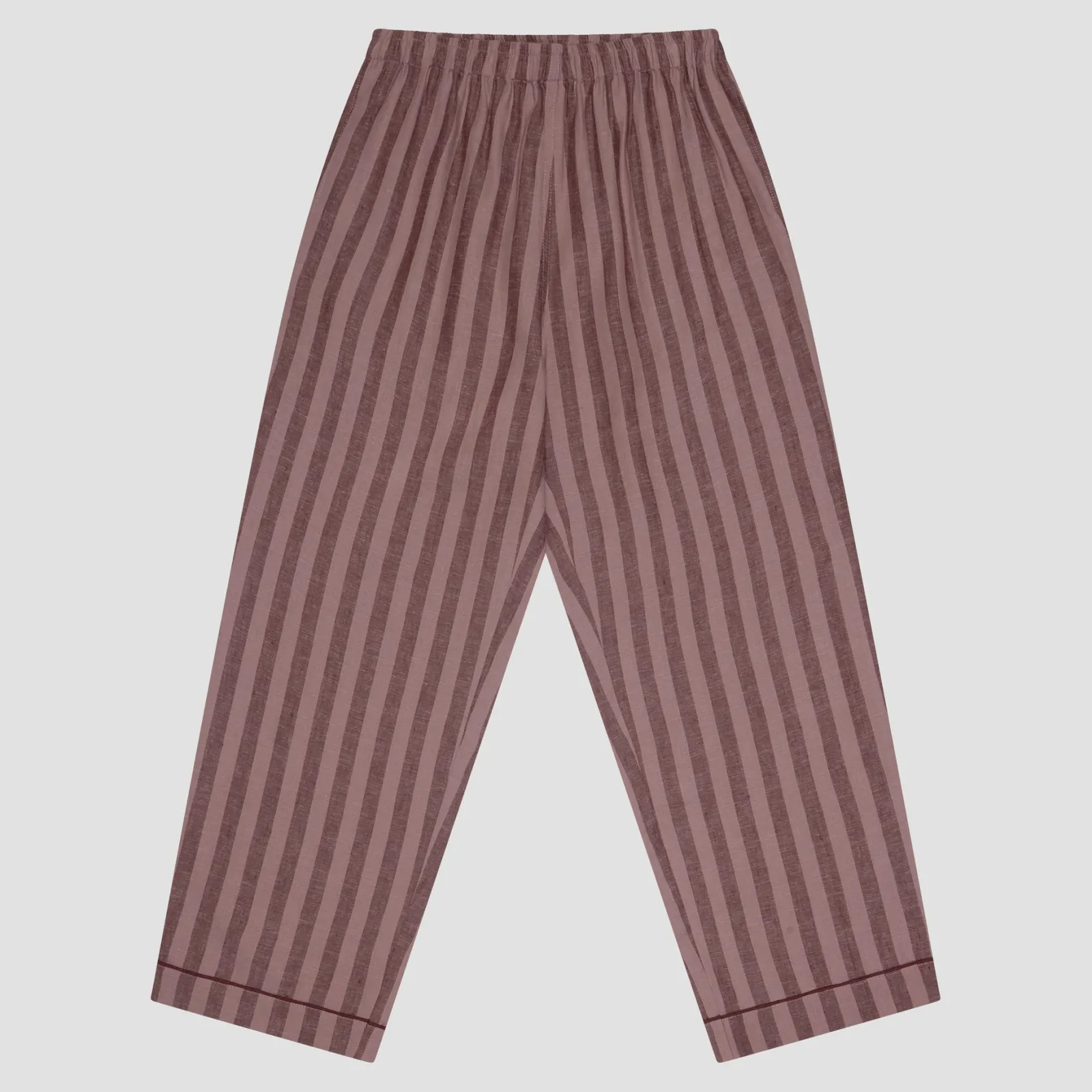 Piglet in Bed d Linen Pajama pants Port & Woodrose Stripe Clearance