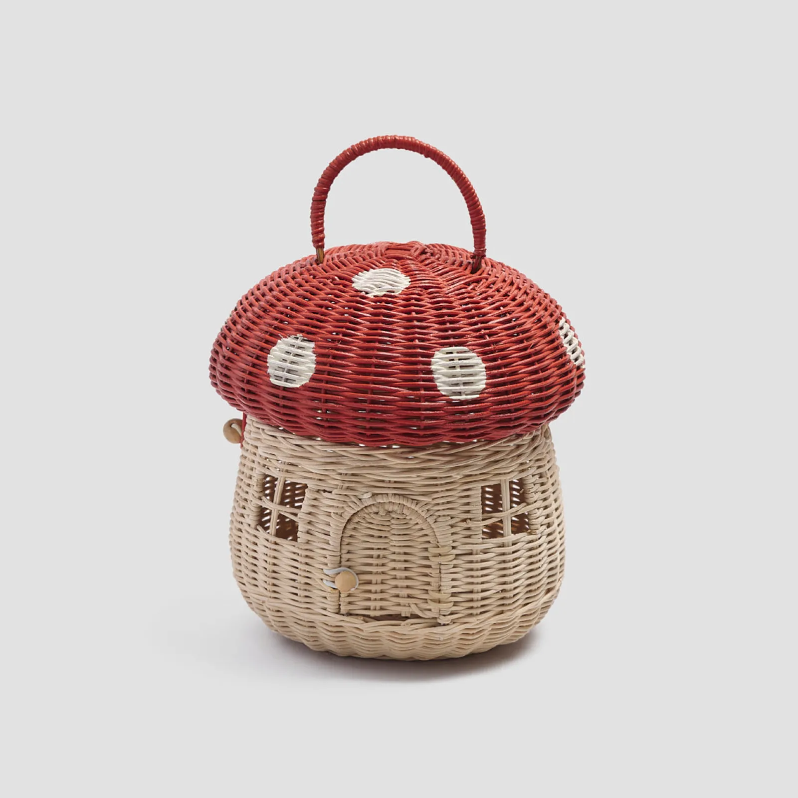 Piglet in Bed Red Mushroom Basket Clearance