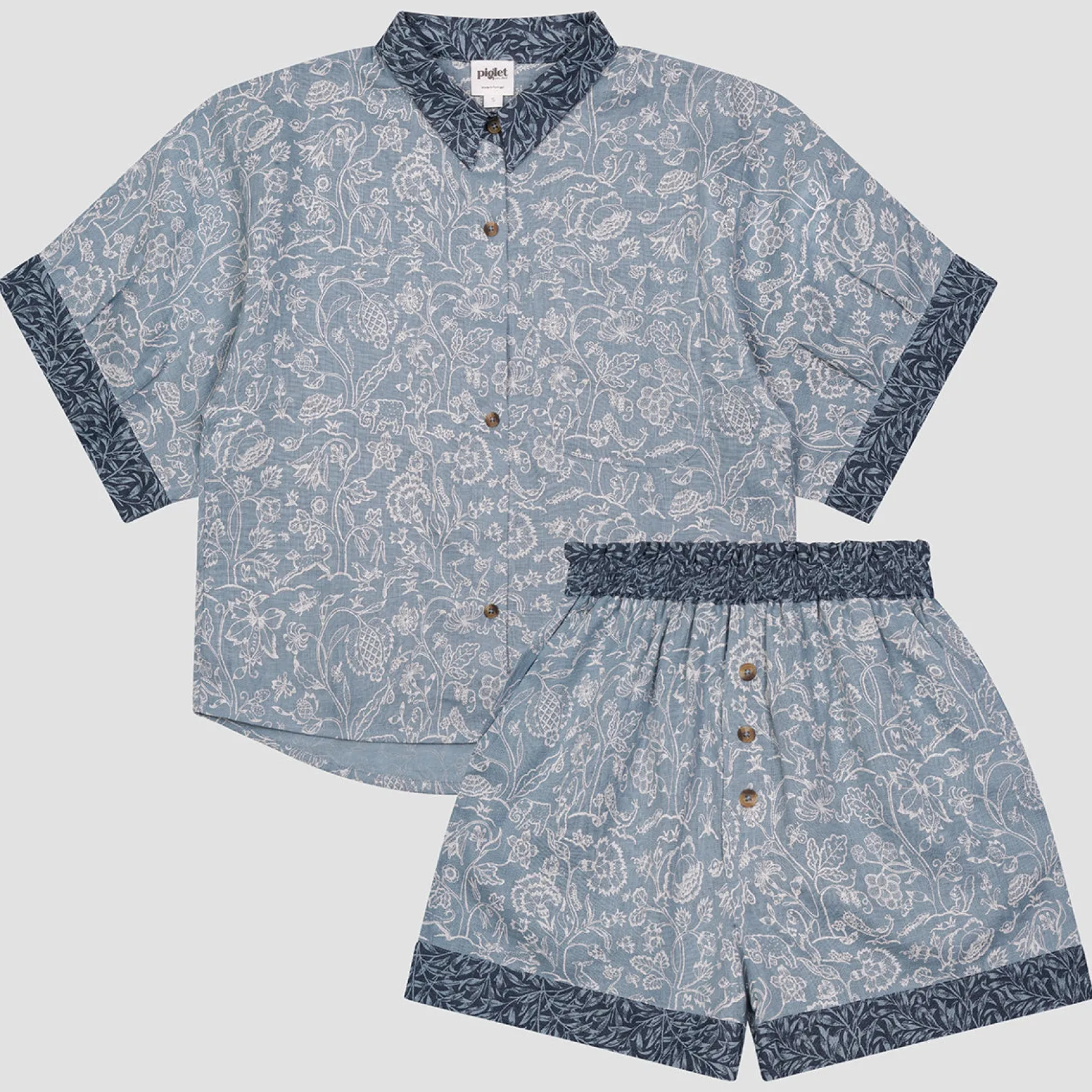 Piglet in Bed River Wandle Middlemore Linen Women’s Pajama Shorts Set Middlemore River Wandle Sale