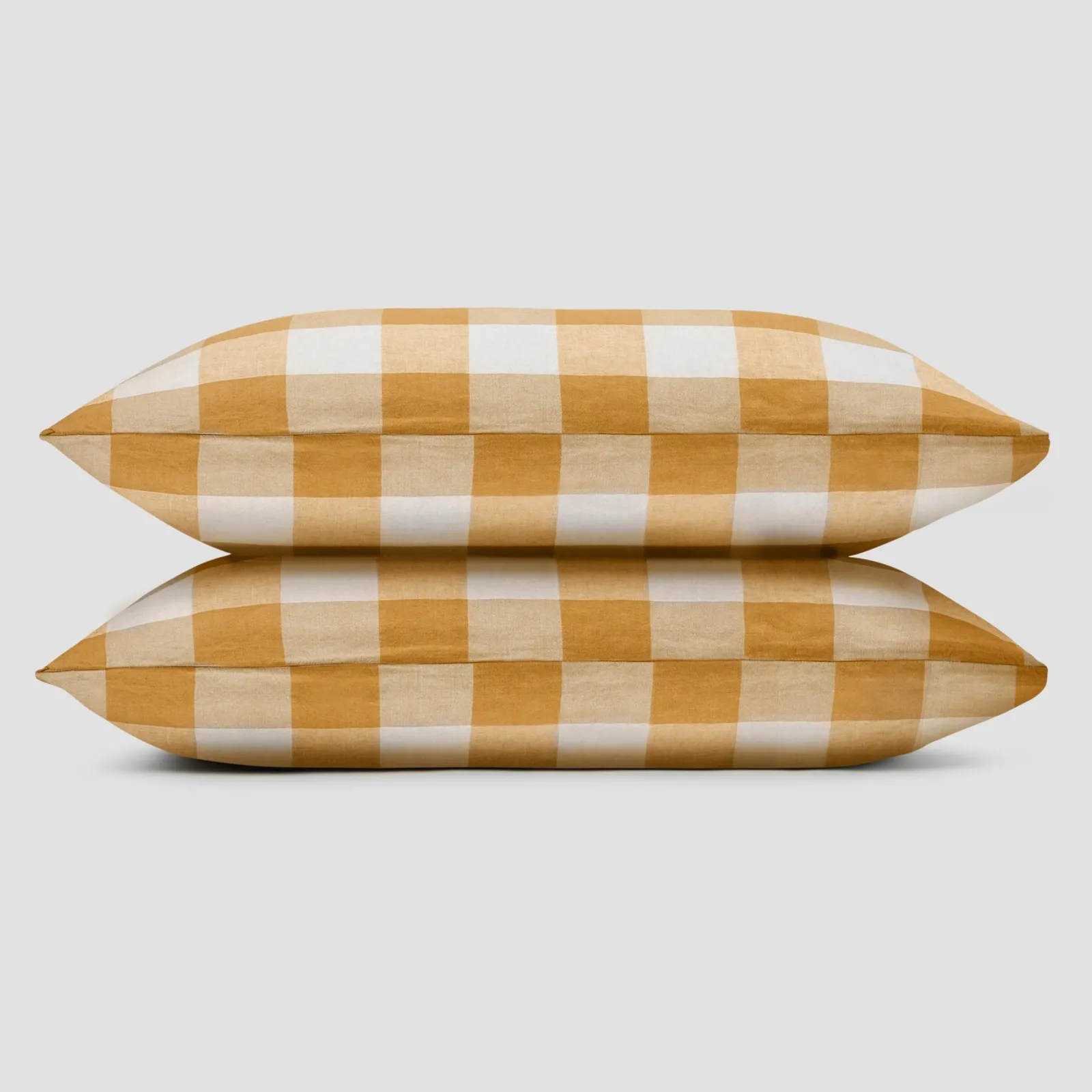 Piglet in Bed Linen Blend Pillowcase (Pair) Russet Yellow Emsworth Plaid Flash Sale