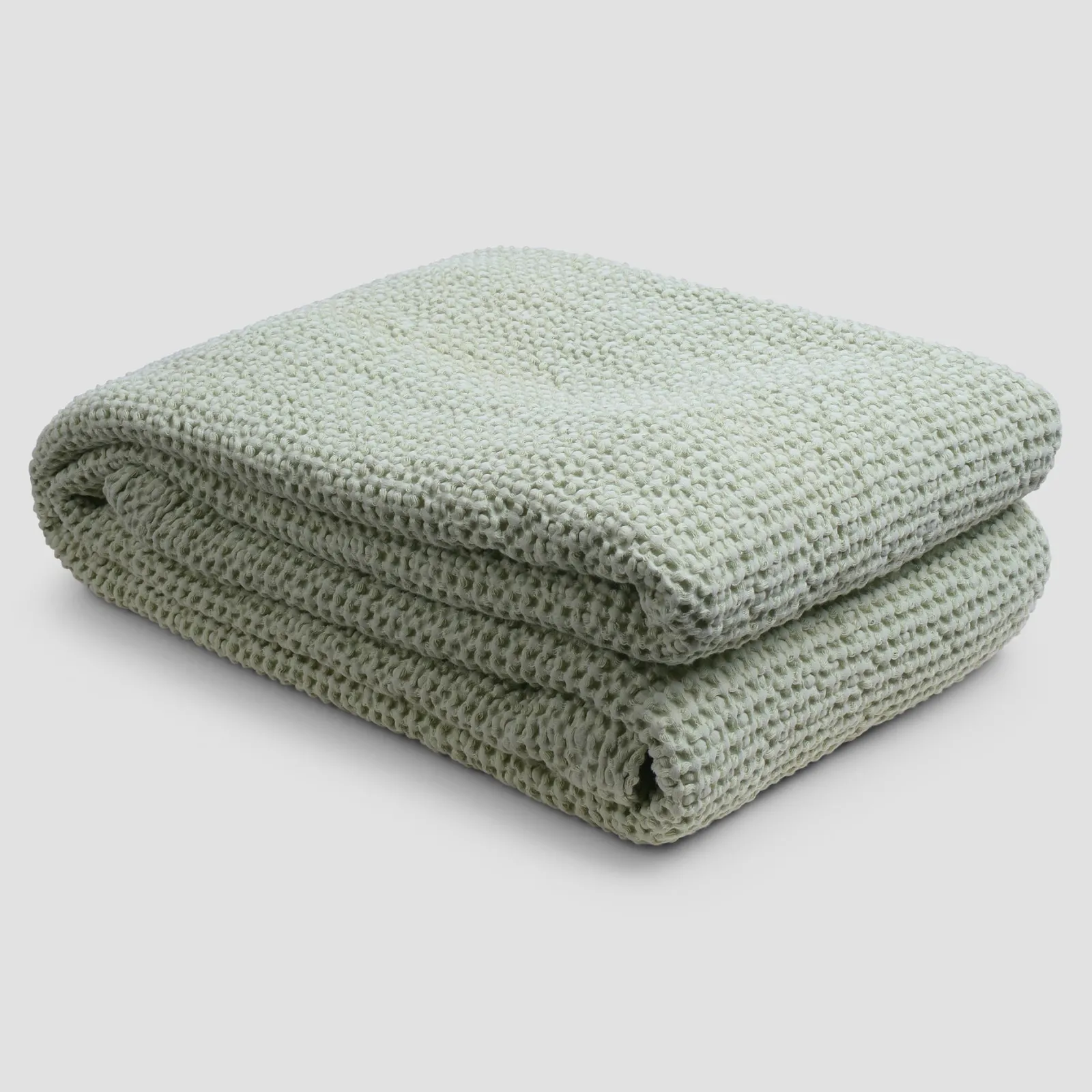 Piglet in Bed Waffle Cotton Throw Sage Green Online