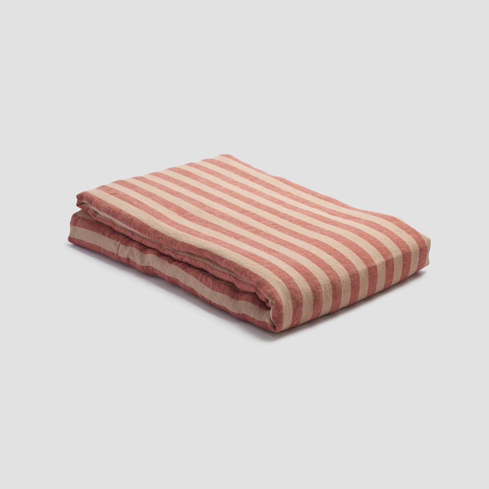 Piglet in Bed Sandstone Red Stripe 100% Linen Flat Sheet Sandstone Red Pembroke Stripe Discount