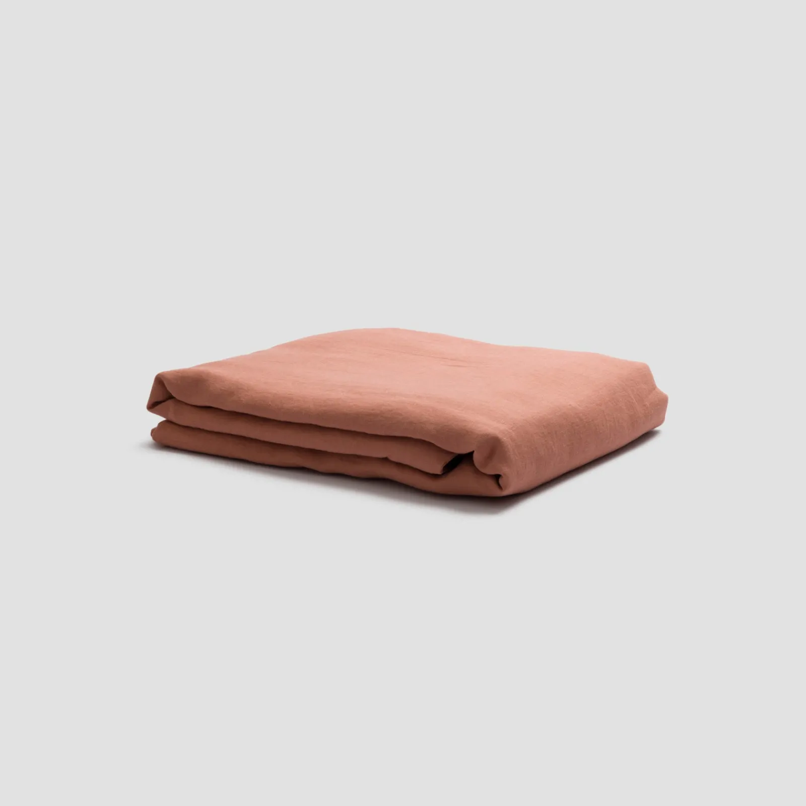 Piglet in Bed 100% Linen Flat Sheet Warm Clay Cheap